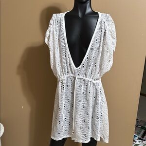 White Crochet Cover-Up Dress